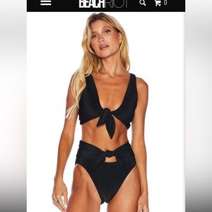 Beach Riot Black Ribbed Bikini Set